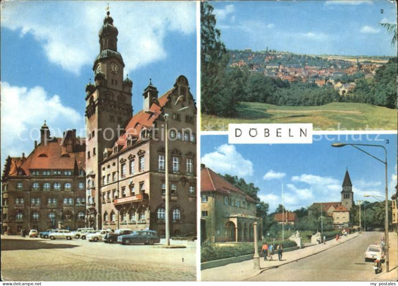 72315046 Doebeln Rathaus Panorama Stadtbad Doebeln - Doebeln