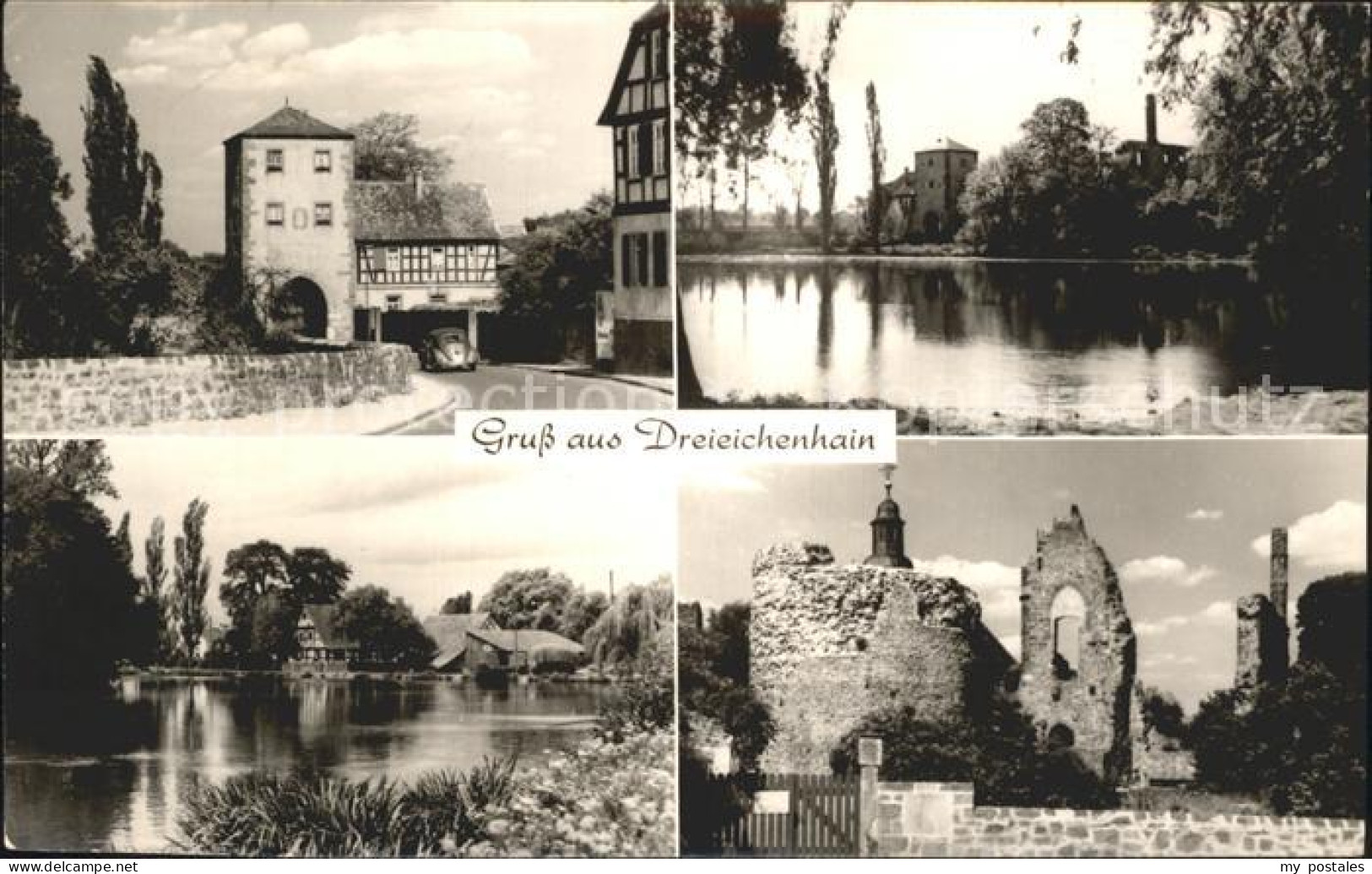 72314937 Dreieichenhain Burg Hayn Ruine Weiher Torbogen Turm Dreieichenhain - Dreieich