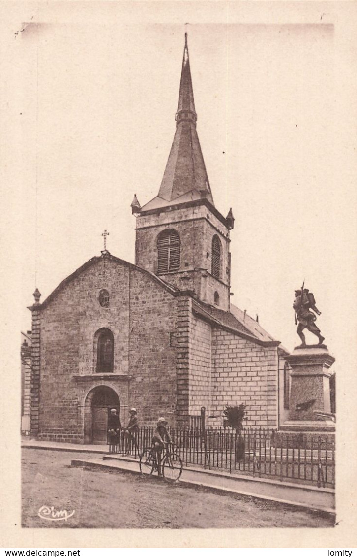 43 Craponne Sur Arzon église Paroissiale Et Le Monument Aux Morts  CPA Vélo Cycliste - Craponne Sur Arzon