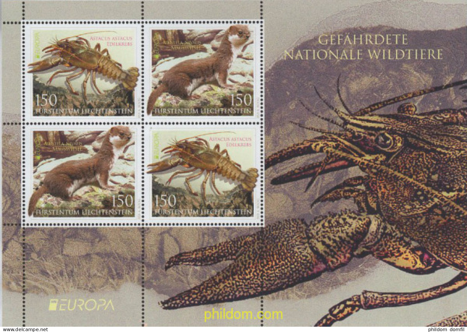 646746 MNH LIECHTENSTEIN 2021 EUROPA CEPT 2021 - FAUNA NACIONAL EN PELIGRO DE EXTINCION - Ungebraucht