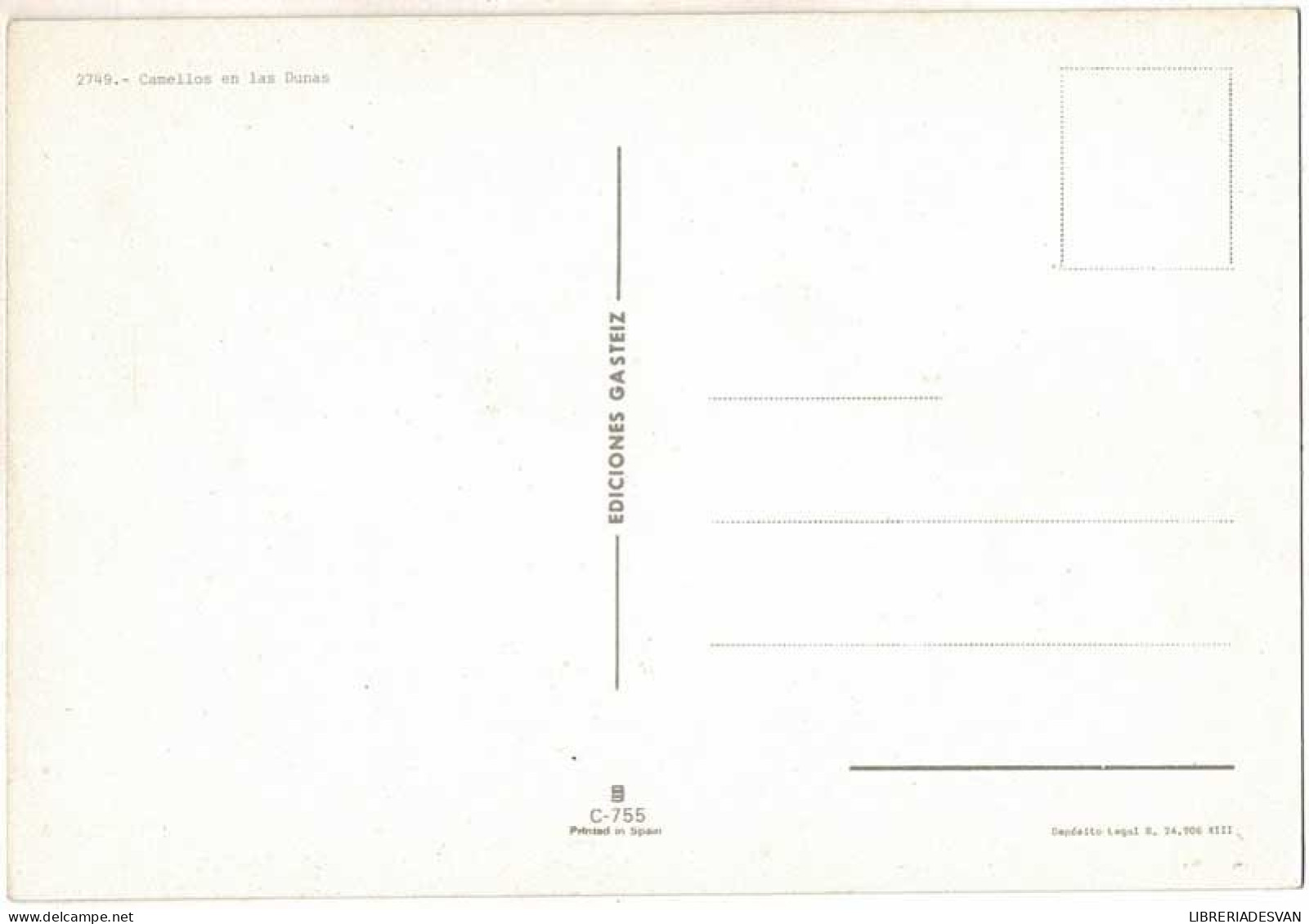 Postal Canarias. Camellos En Las Dunas No. 2749 - Other & Unclassified