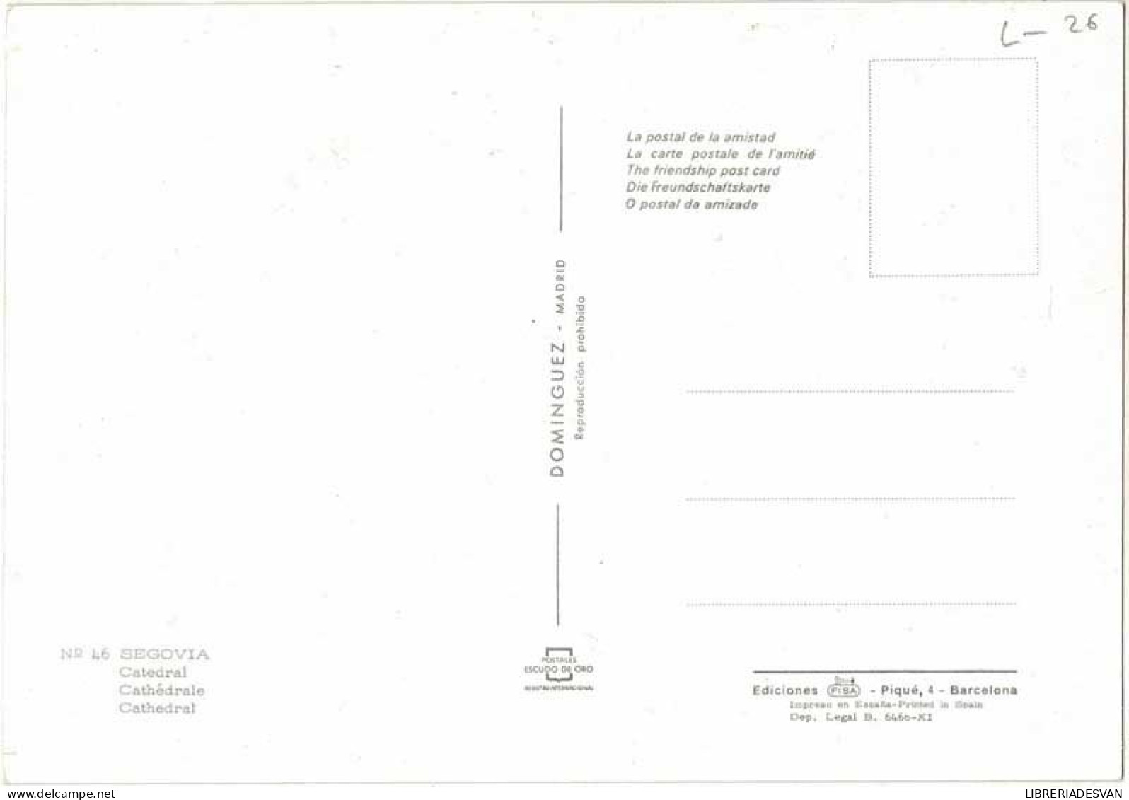 Postal Segovia. Catedral No. 46 - Altri & Non Classificati
