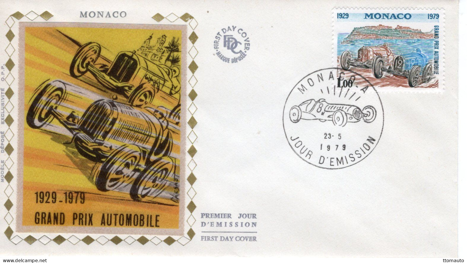 Monaco -  Grand Prix Automobile De Monaco  1929-1979  -  Envelope FDC Prémier Jour - Automobile