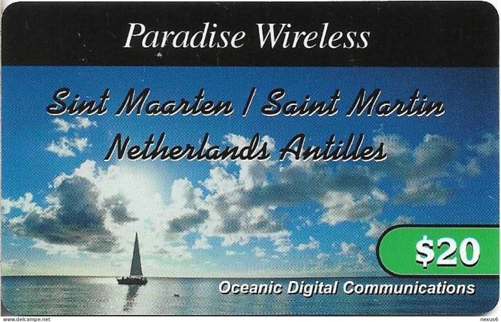 St. Maarten (Antilles Netherlands) - Paradise Wireless - Sailing At The Ocean, Remote Mem. 20$, Used - Antilles (Netherlands)