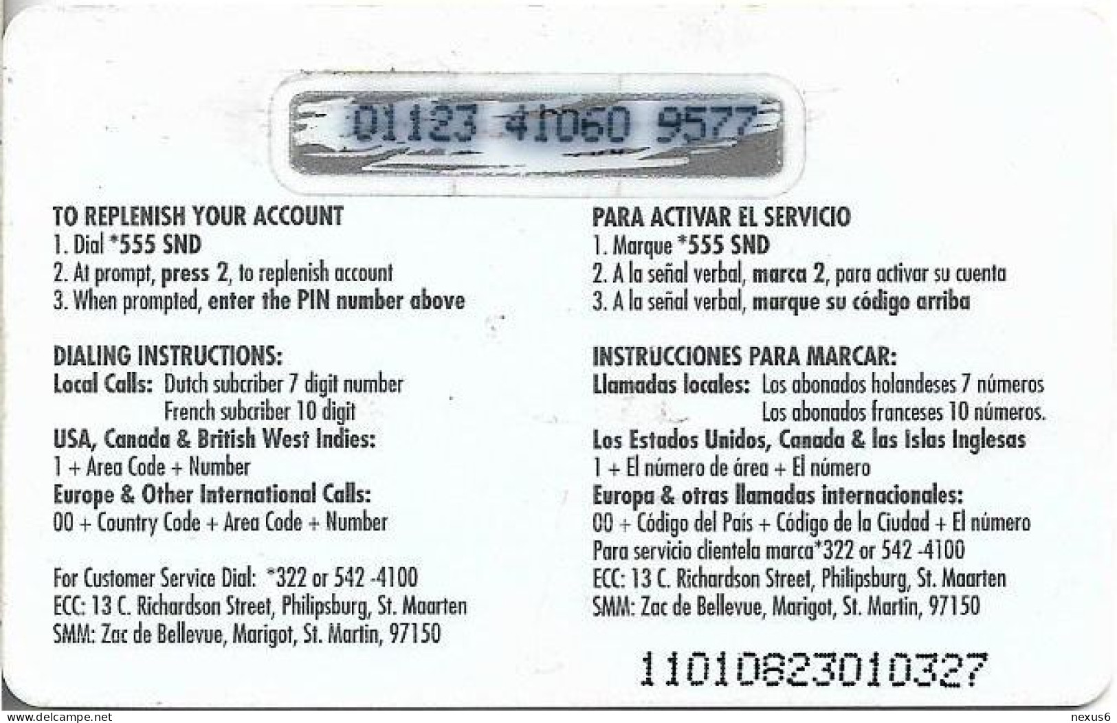 St. Maarten (Antilles Netherlands) - ECC - Go Card (Type 1), Remote Mem. 10$, Used - Antilles (Netherlands)