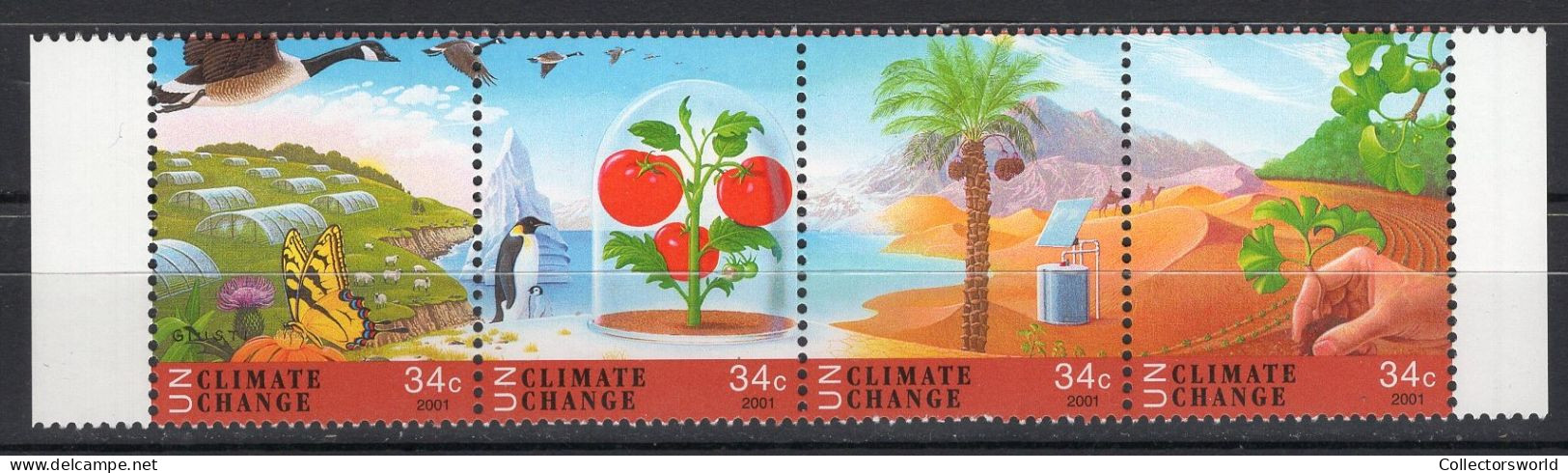 United Nations UN New York Serie 4v 2001 Climate Change Bird Goose Butterfly Insect Penguin Vegetables Camel MNH - Ungebraucht