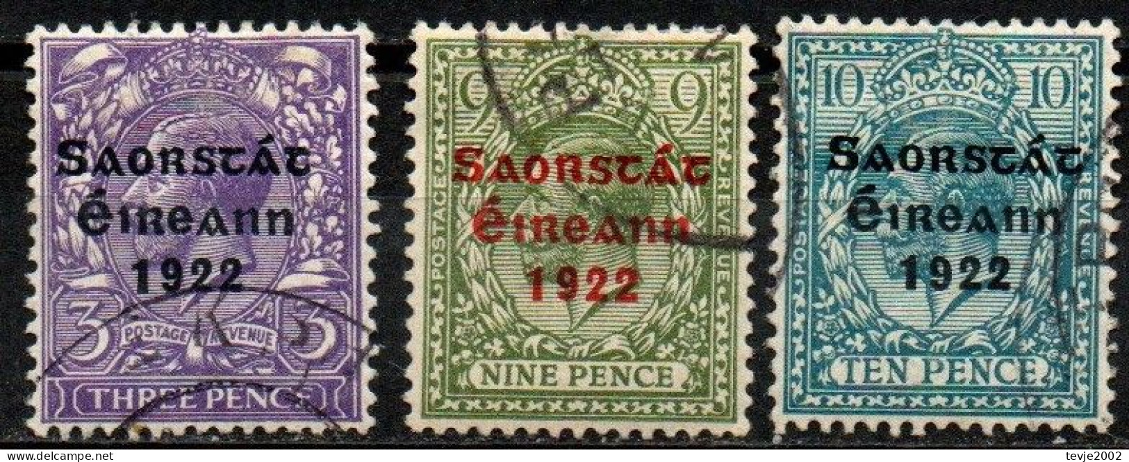 Irland Eire 1922 - Mi.Nr. 30 I + 34 I + 35 I - Gestempelt Used - Gebruikt