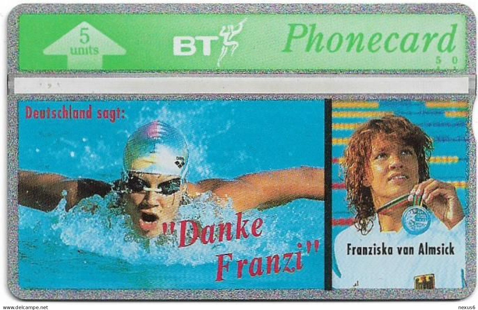 UK - BT - L&G - BTO-006 - Franziska Van Almsick, Danke Franzi - 231F - 11.1992, 5U, 15.020ex, Mint - BT Buitenlandse Uitgaven