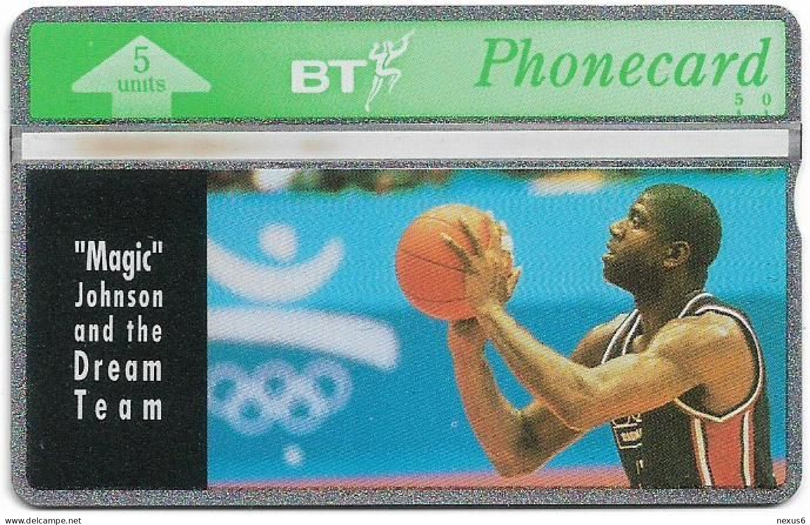 UK - BT - L&G - BTO-007 - Magic Johnson & The Dream Team - 231F - 11.1992, 5U, 9.980ex, Mint - BT Overseas Issues