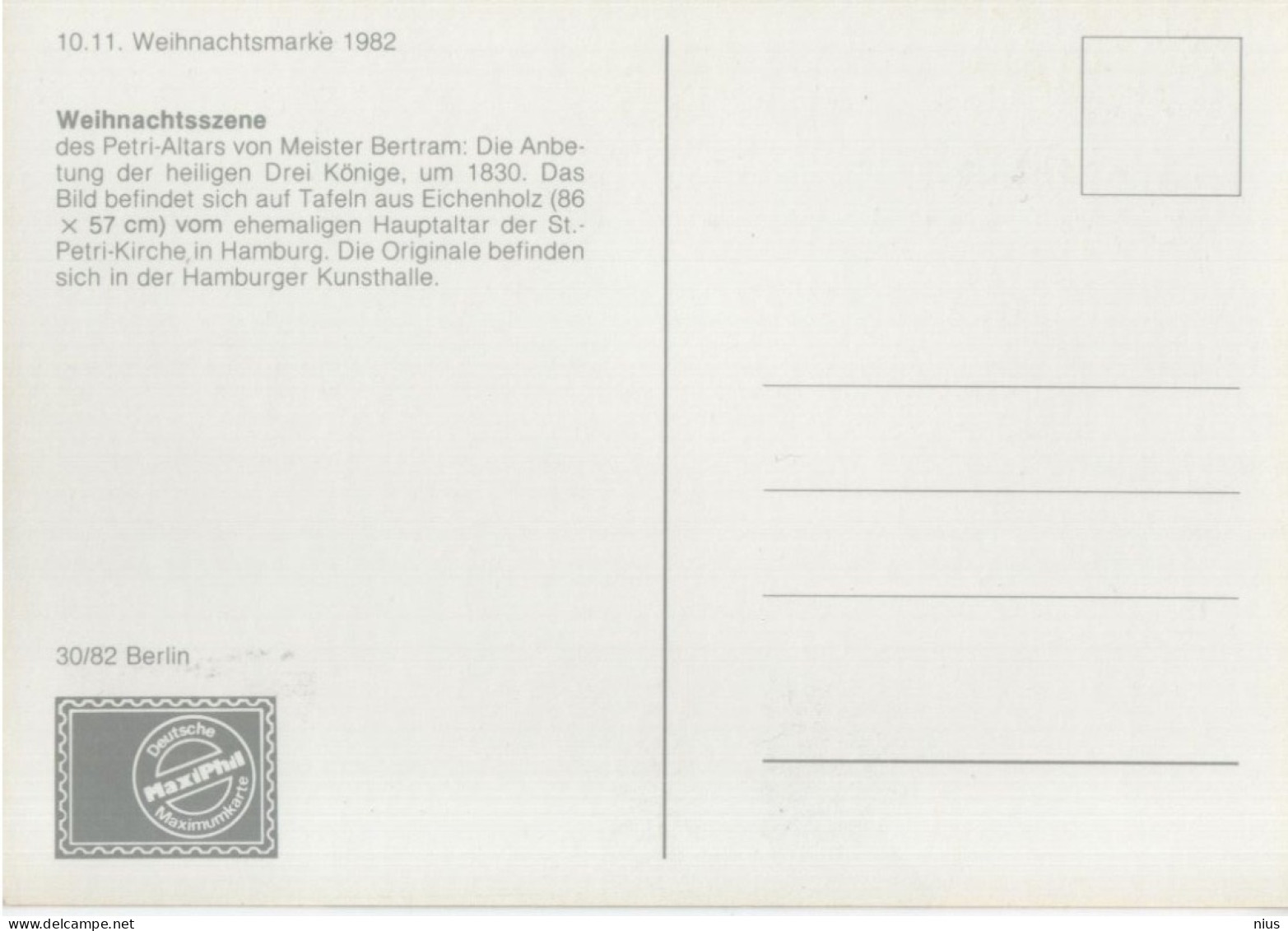 Germany Deutschland 1982 Maximum Card, Weihnachtsmarke Weihnacht Weihnachten Weihnachts Christmas, Canceled In Berlin - 1981-2000
