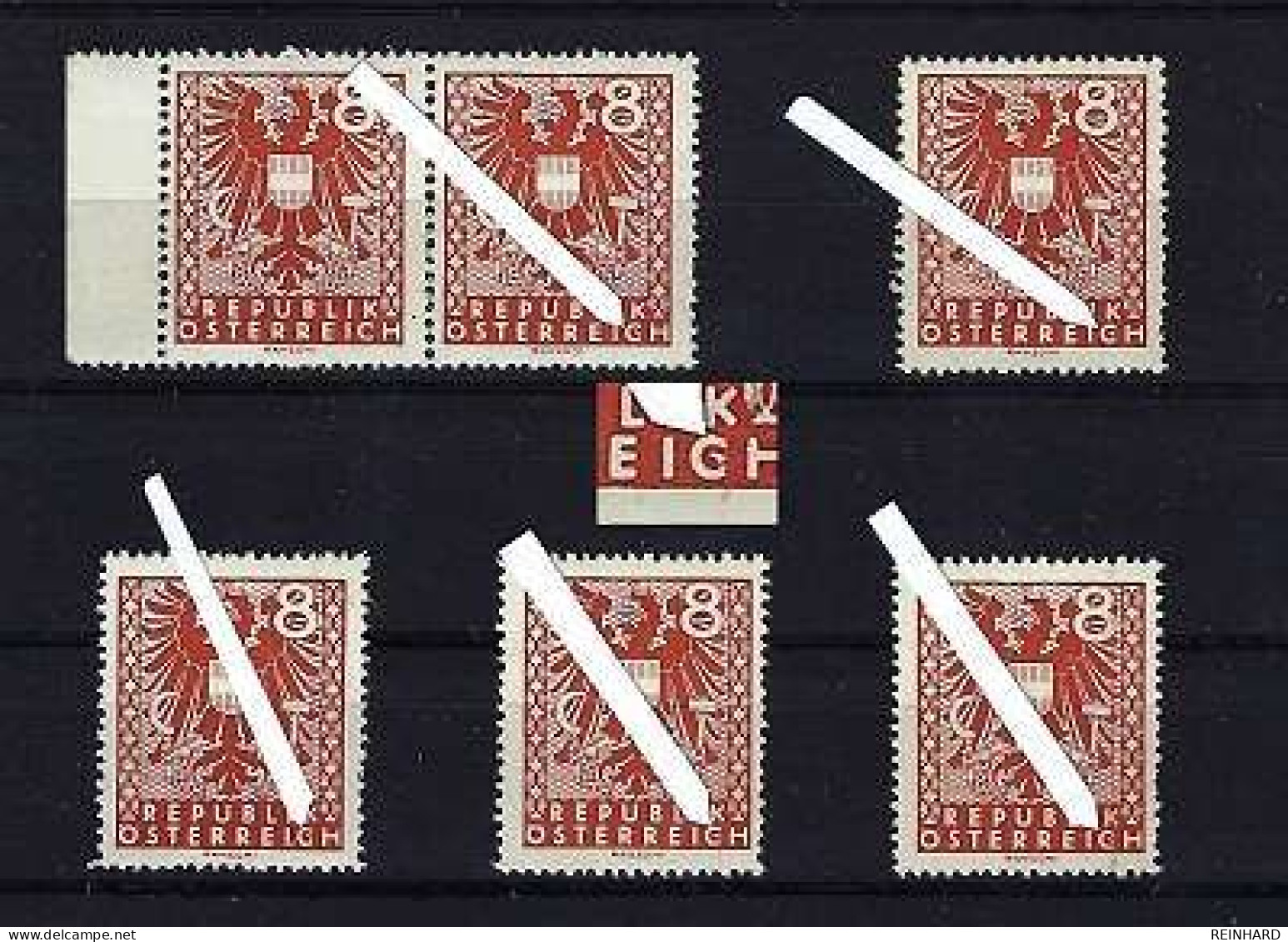 ÖSTERREICH 5 X ANK-Nr. 718 II Plattenfehler Postfrisch - Siehe Beschreibung Und Bild - Variétés & Curiosités