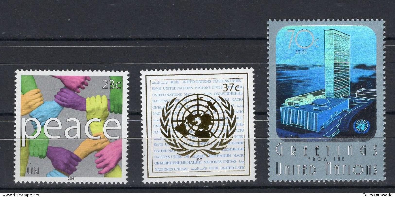 United Nations UN New York Serie 3v 2003 Definitives Hologram MNH - Unused Stamps