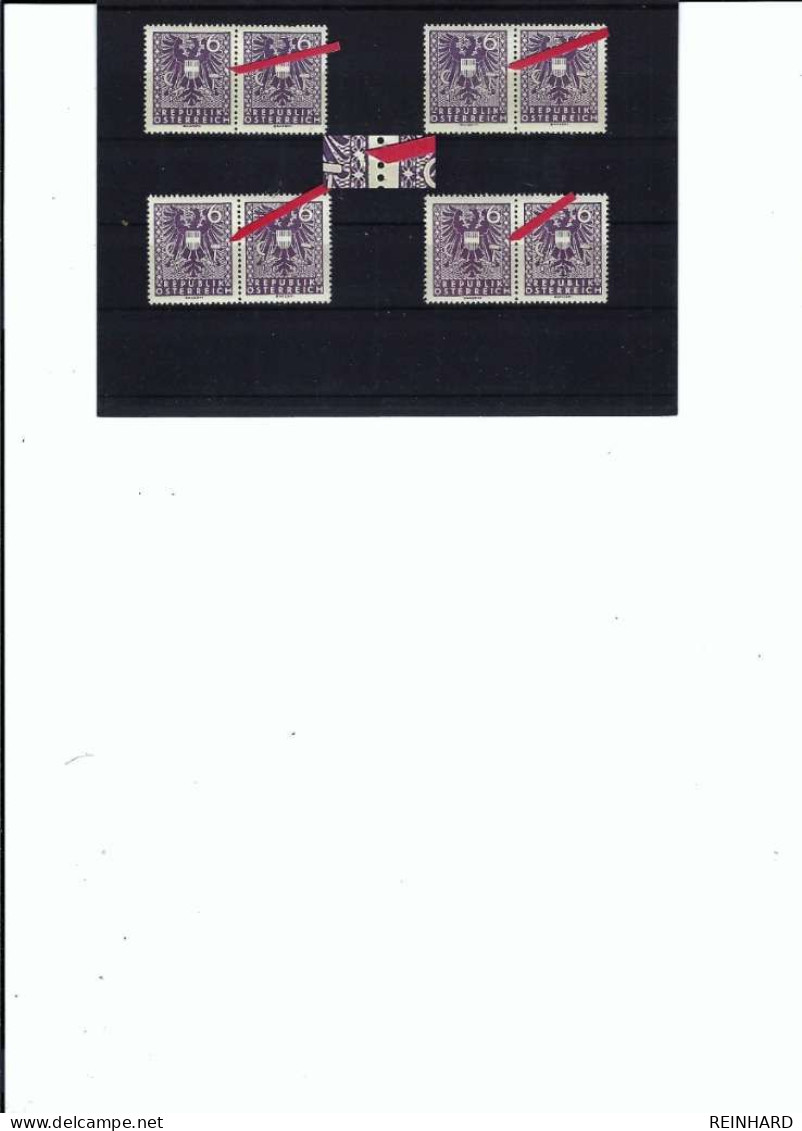ÖSTERREICH 4 X ANK-Nr. 717 I Plattenfehler Postfrisch - Siehe Beschreibung Und Bild - Errores & Curiosidades