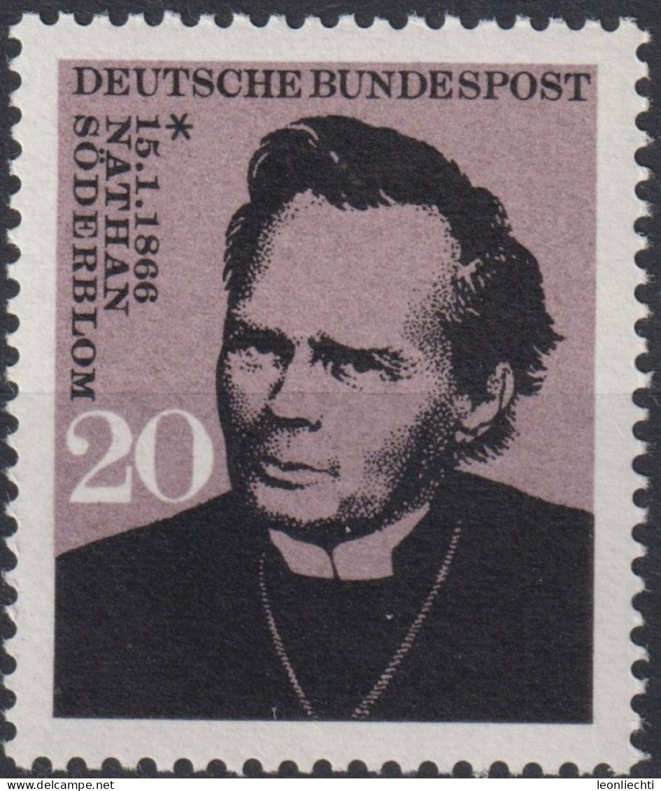 1966 Deutschland > BRD, ** Mi:DE 504, Sn:DE 959, Yt:DE 356, Nathan Söderblom - Cristianismo