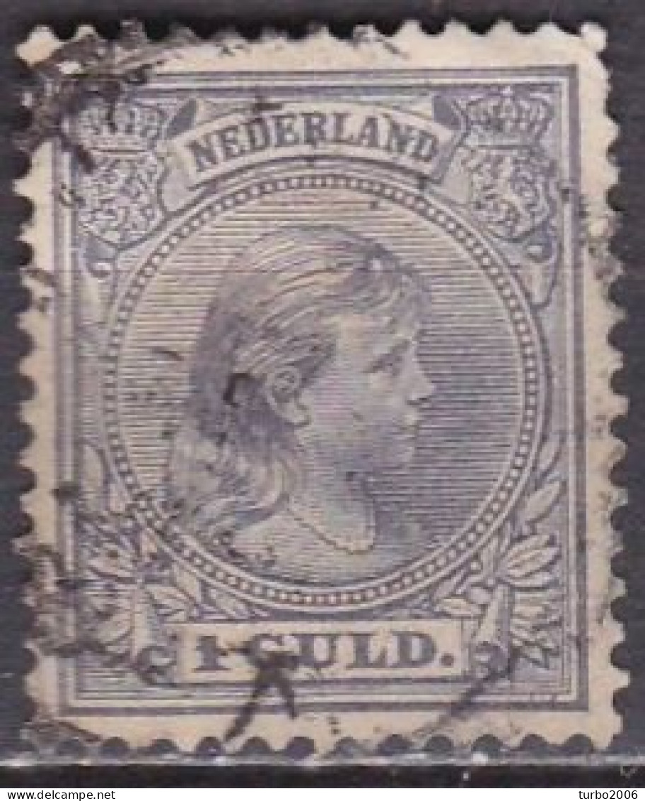 1891 Prinses Wilhelmina 1 Gulden Grijsviolet NVPH 44 - Gebruikt