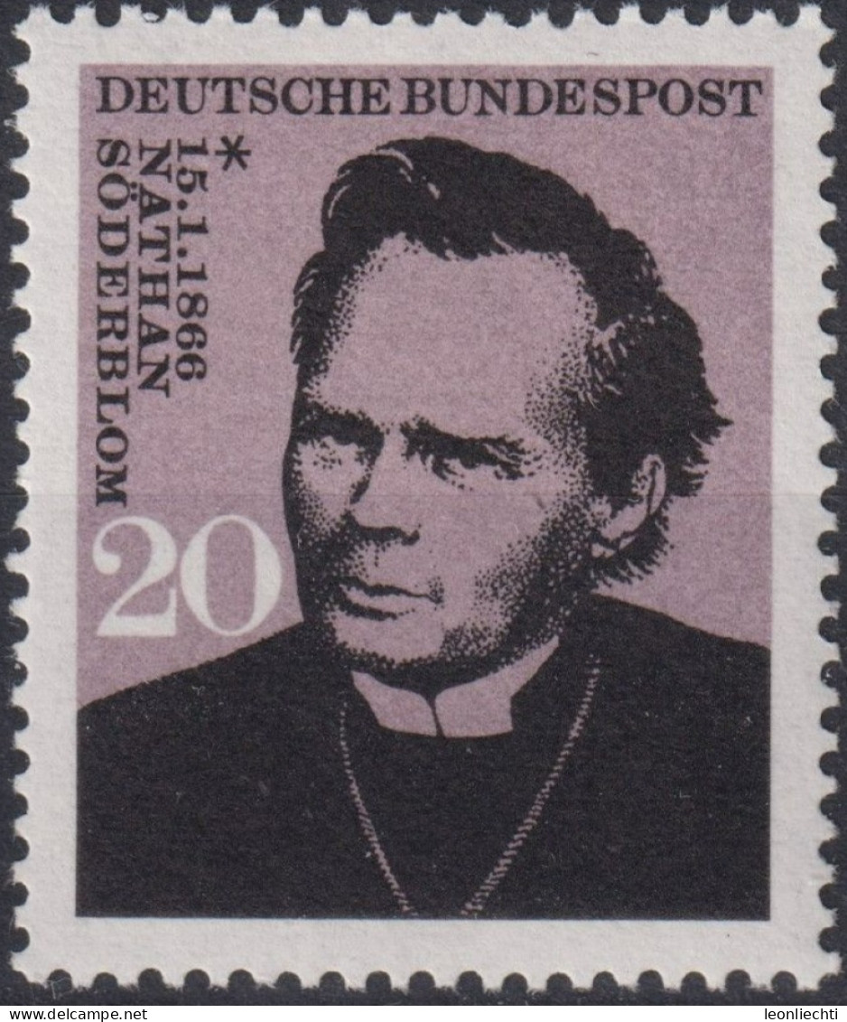 1966 Deutschland > BRD, ** Mi:DE 504, Sn:DE 959, Yt:DE 356, Nathan Söderblom - Cristianismo