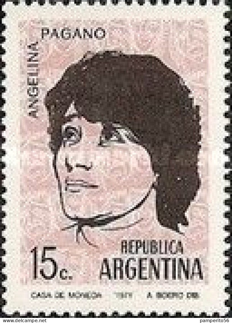 ARGENTINA - AÑO 1971 - Serie Actores Argentinos - Angelina Pagano - Oblitérés