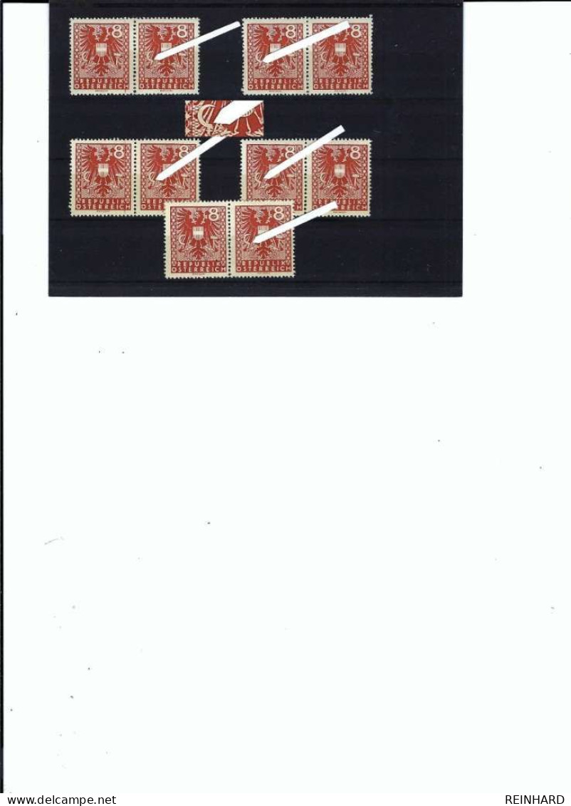 ÖSTERREICH 5 X ANK-Nr. 718 I Plattenfehler Postfrisch (3) - Siehe Beschreibung Und Bild - Errores & Curiosidades