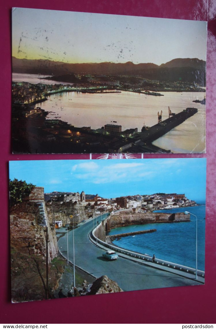 2 PCs Lot - Africa. ESPAÑA, CEUTA , Port- Old Postcard - Ceuta