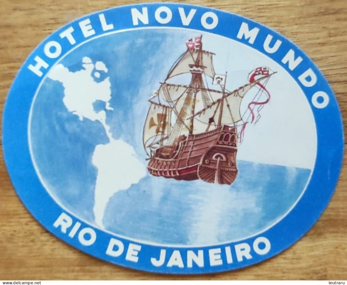 Brasil Rio De Janeiro Novo Mundo Hotel Label Etiquette Valise - Hotelaufkleber