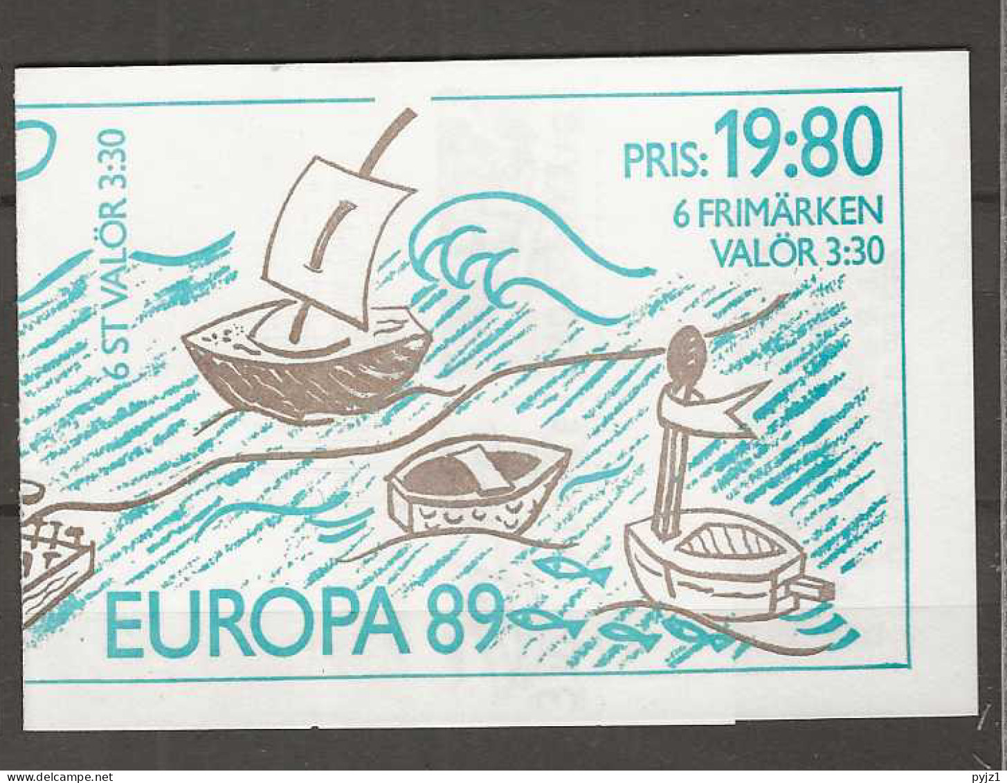 1989 MNH Cept Sweden Booklet Postfris** - 1989
