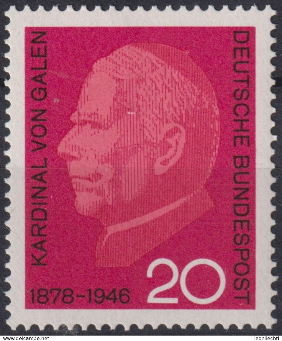 1966 Deutschland > BRD, ** Mi:DE 505, Sn:DE 960, Yt:DE 363, Kardinal Von Galen - Theologen