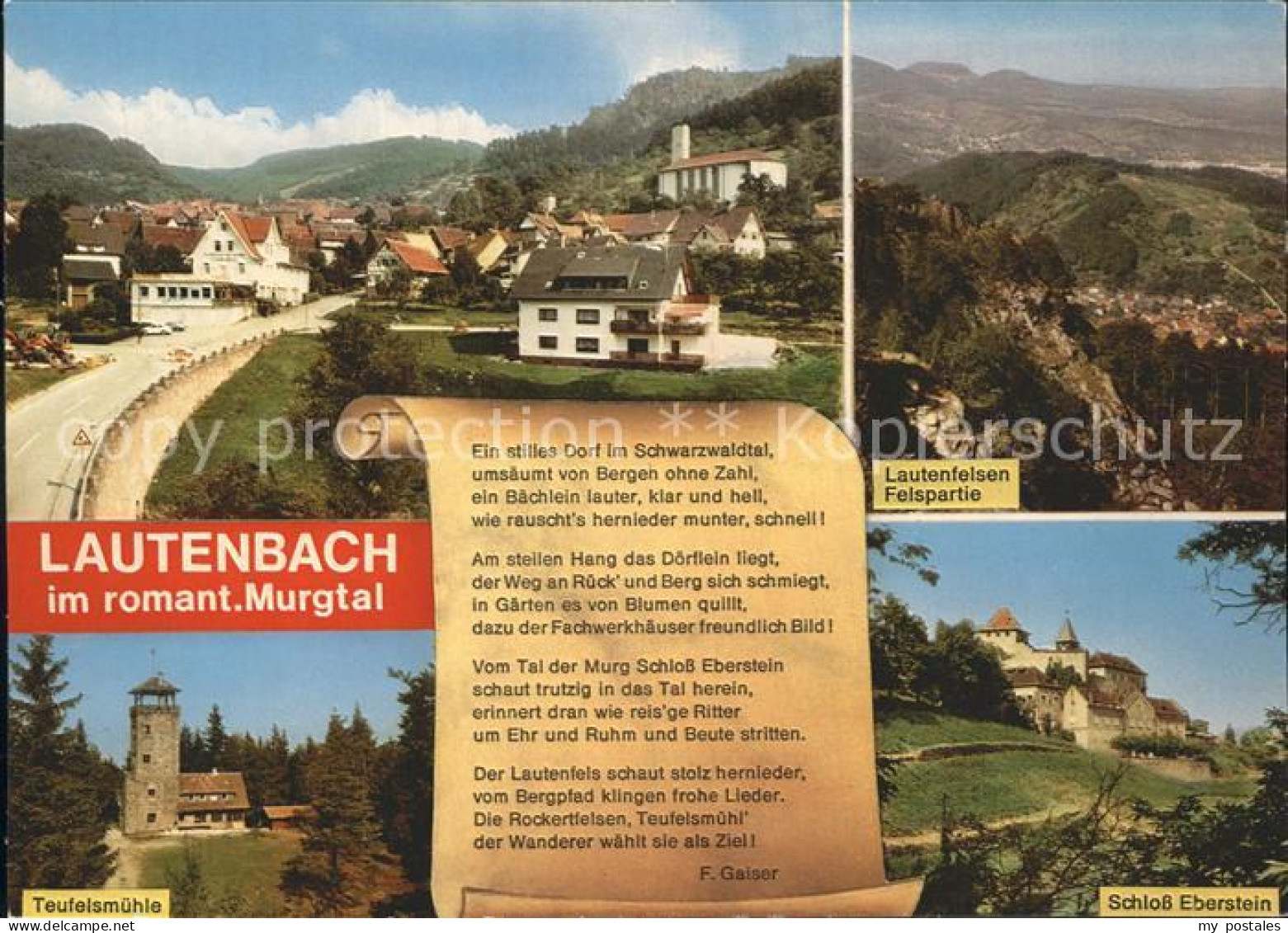 72310172 Lautenbach Gernsbach Lautenfelsen Felspartie Schloss Eberstein Teufelsm - Gernsbach