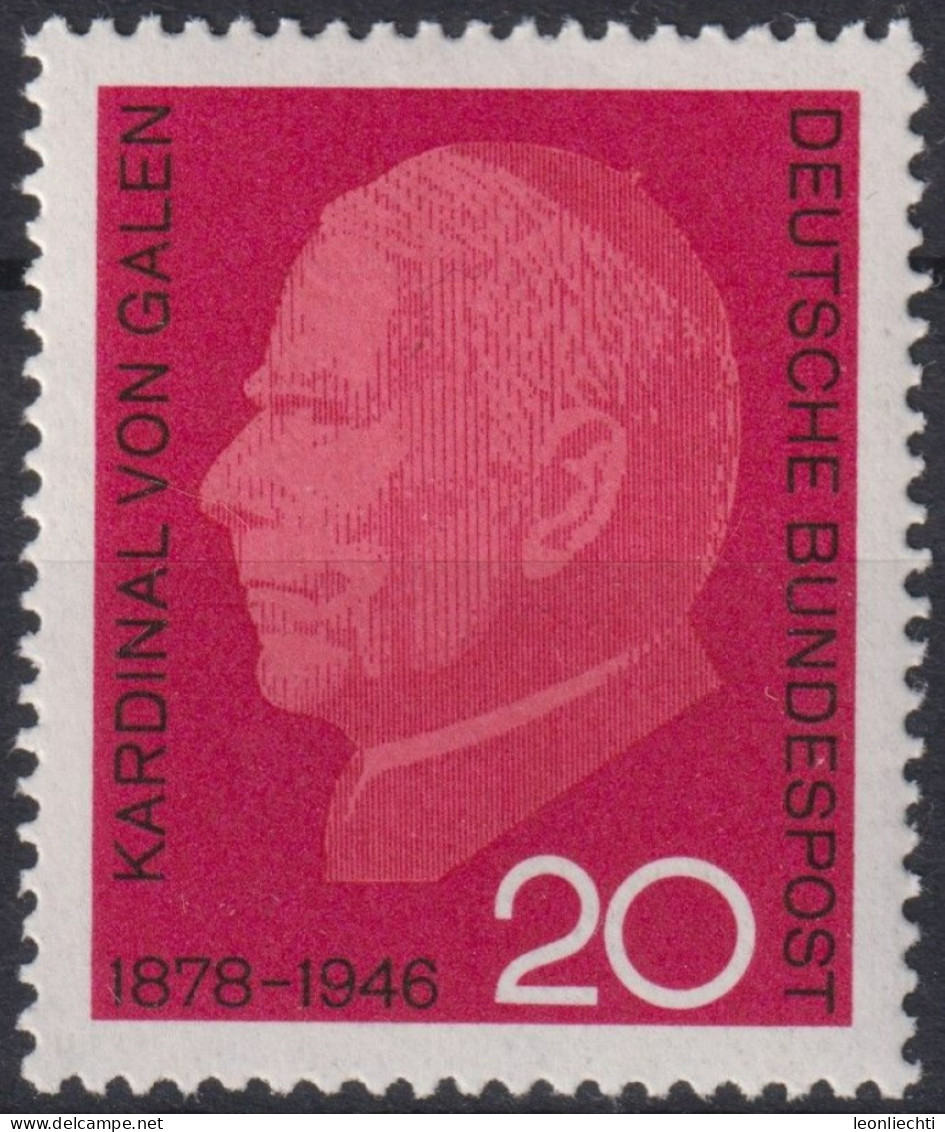 1966 Deutschland > BRD, ** Mi:DE 505, Sn:DE 960, Yt:DE 363, Kardinal Von Galen - Theologen