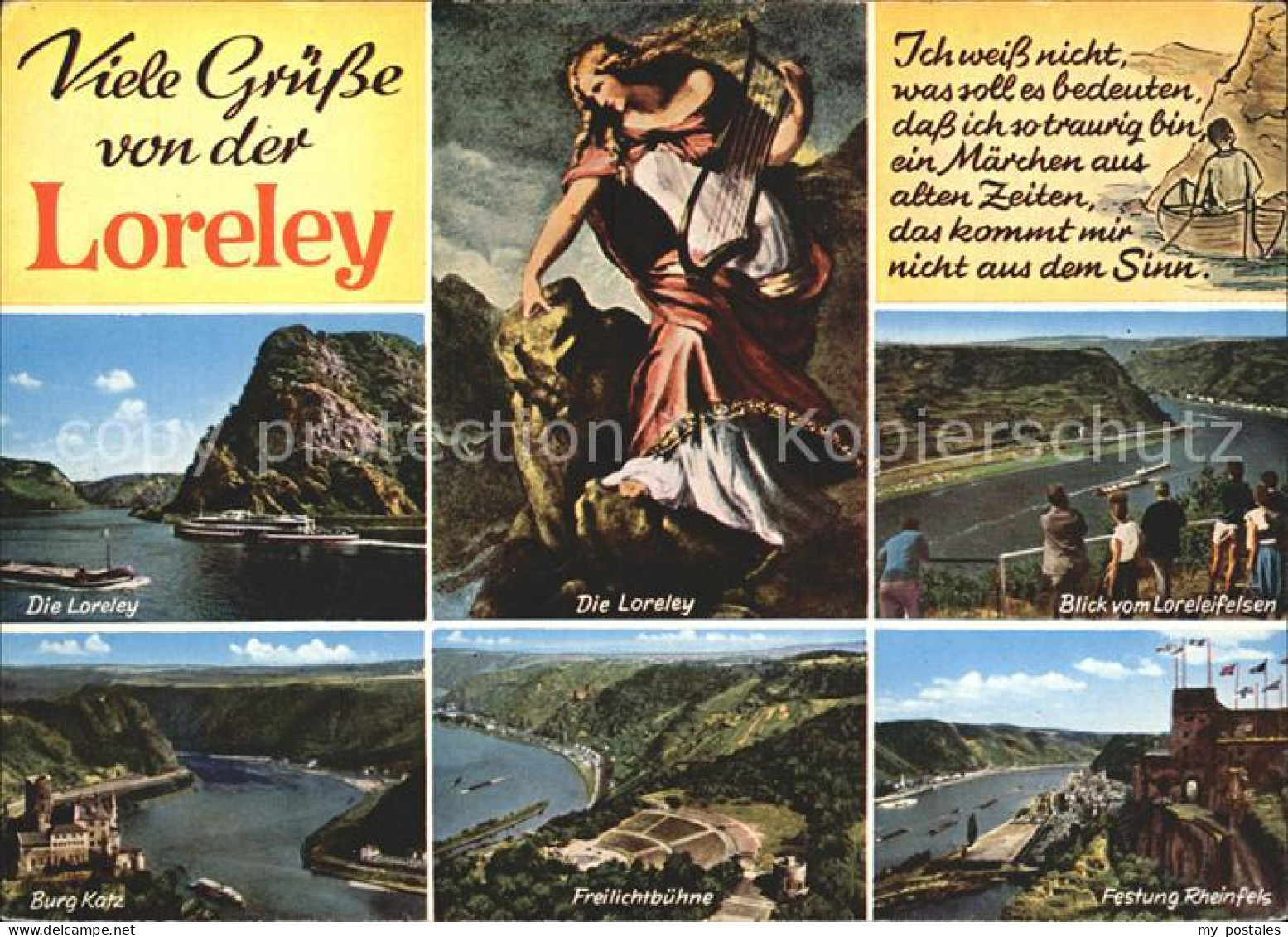 72309488 Loreley Lorelei Freilichtbuehne Burg Katz Festung Rheinfels Blick Lorel - Loreley