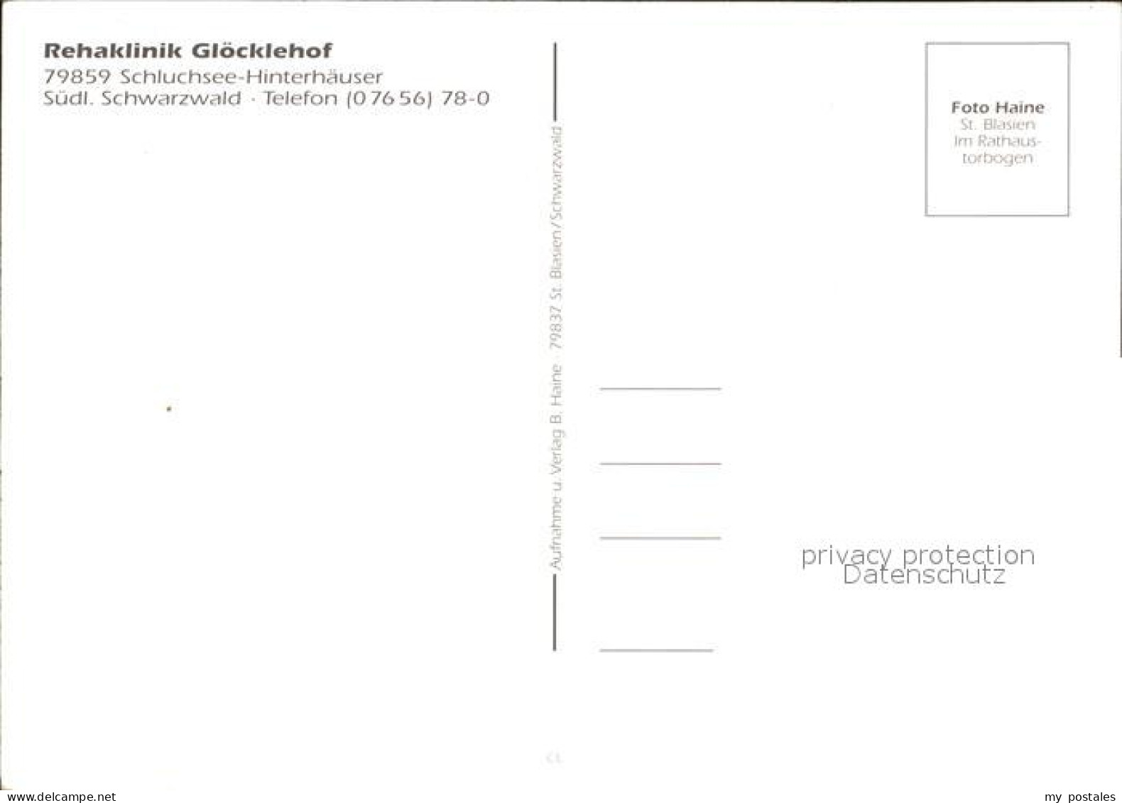 72309256 Hinterhaeuser Rehaklinik Gloecklehof Hinterhaeuser - Schluchsee