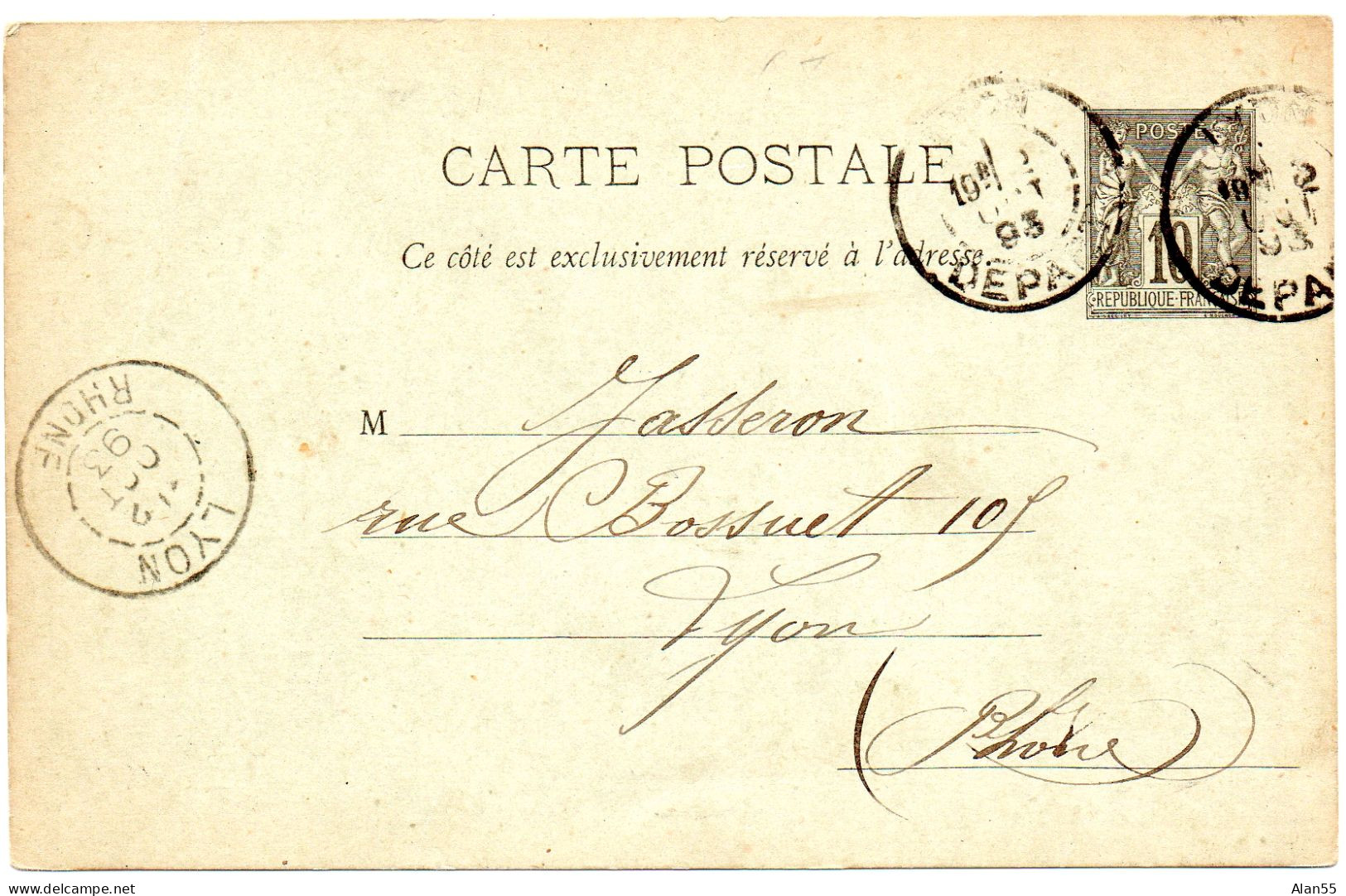 FRANCE.1888-1895. TYPES SAGE ET MOUCHON. 5 ENTIERS POSTAUX. (DONT UN POUR "LONDON"). - Collezioni & Lotti: PAP & Biglietti