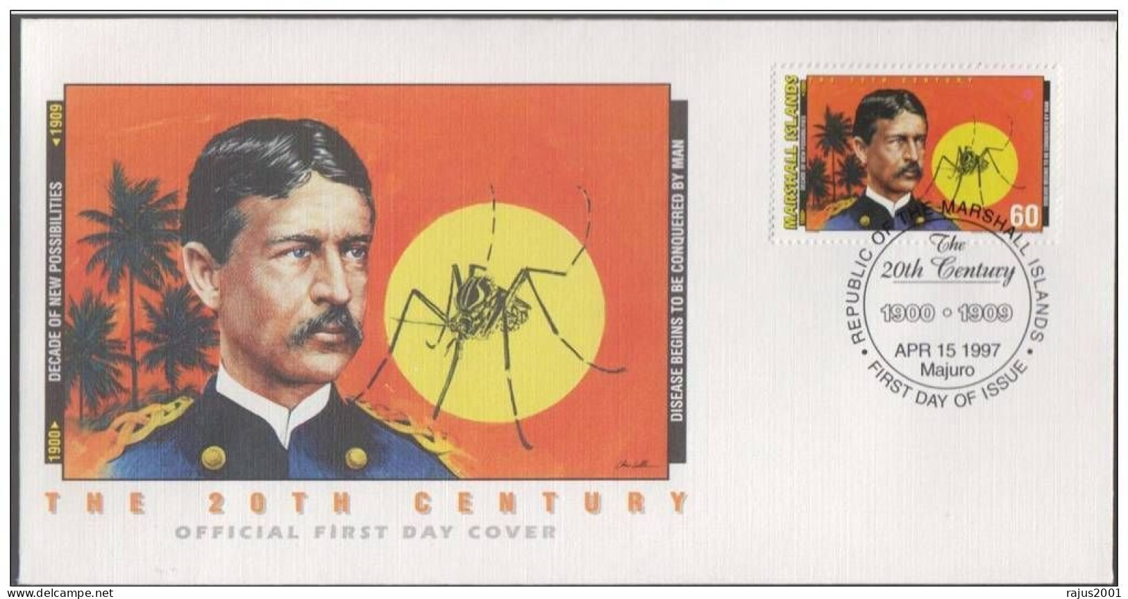 Physician Walter Reed Confirmed Yellow Fever Virus Transmitted By Mosquito, Very Rare Cause Disease, Health Marshall FDC - Maladies