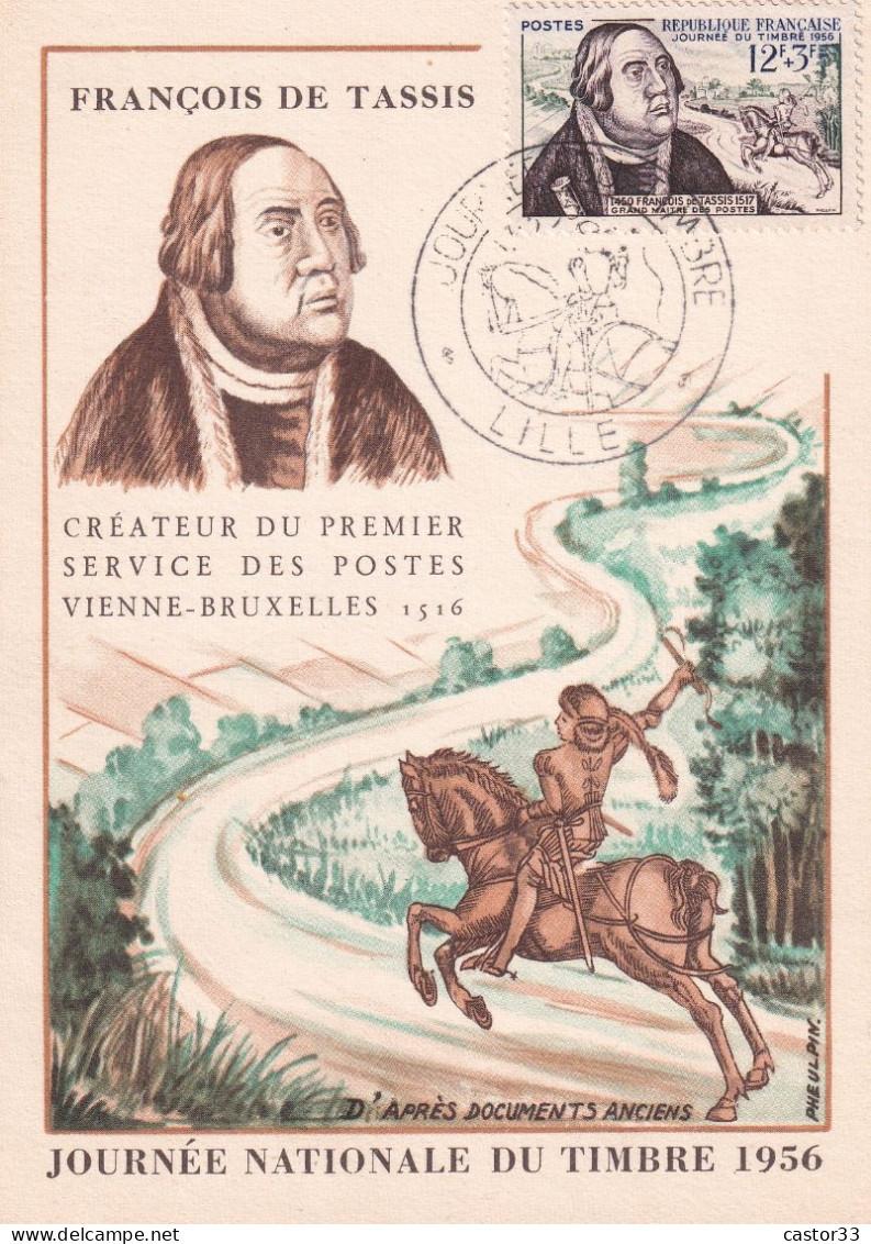 Journée Du Timbre 1956, François De Tassis - Tag Der Briefmarke