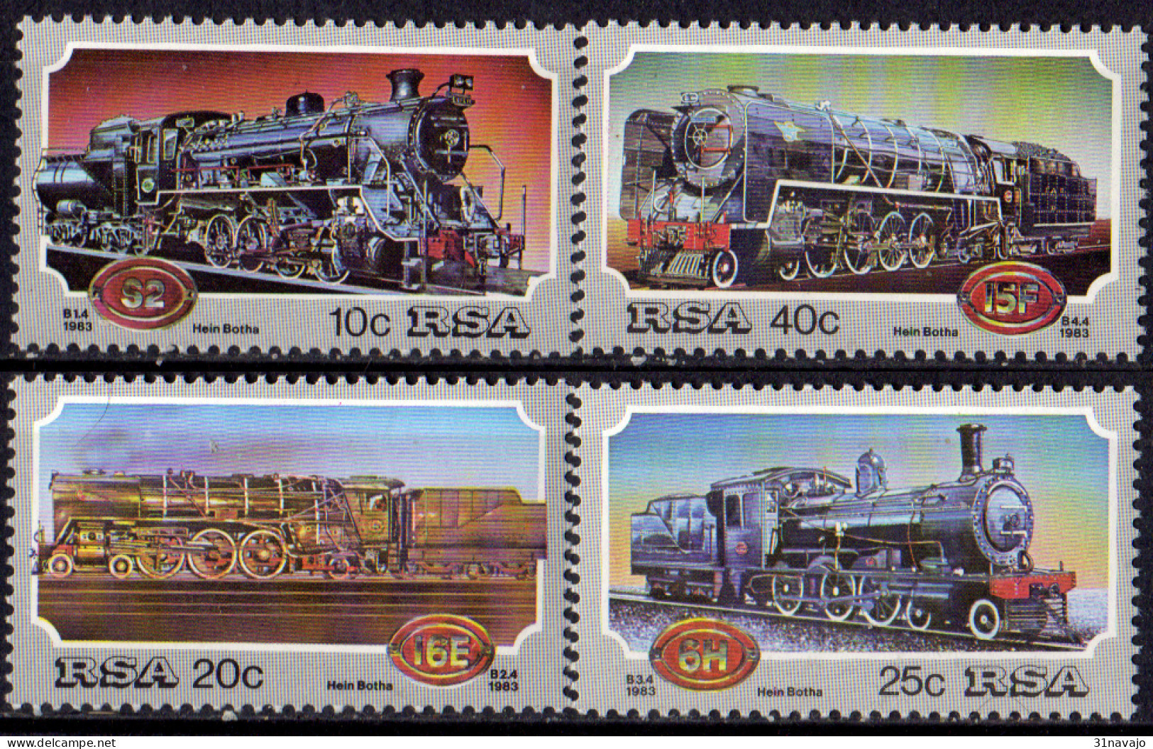 AFRIQUE DU SUD - Locomotives - Unused Stamps