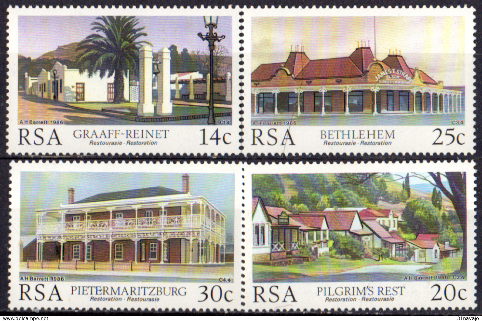 AFRIQUE DU SUD - Protection Du Patrimoine Architectural - Unused Stamps