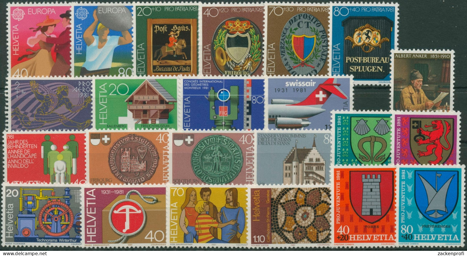 Schweiz Jahrgang 1981 Komplett 1191/13 Postfrisch (G96409) - Nuevos