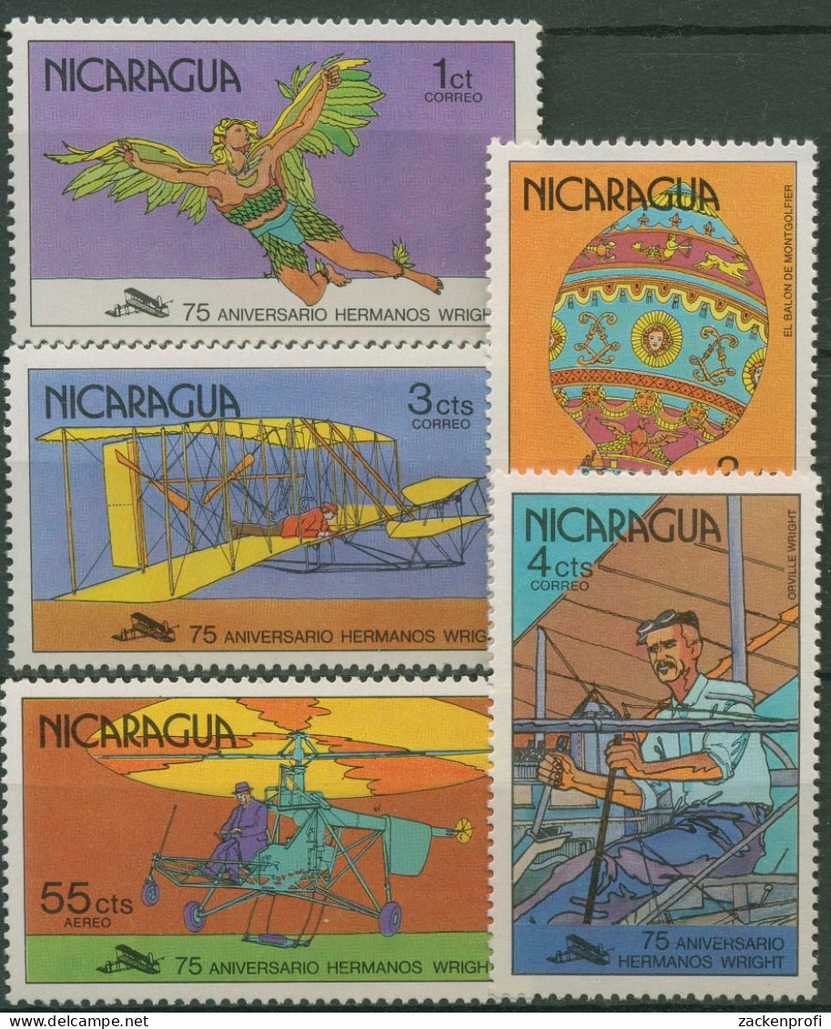 Nicaragua 1978 Brüder Wrigt Flugzeuge Montgolfiere 2044/47 Postfrisch - Nicaragua