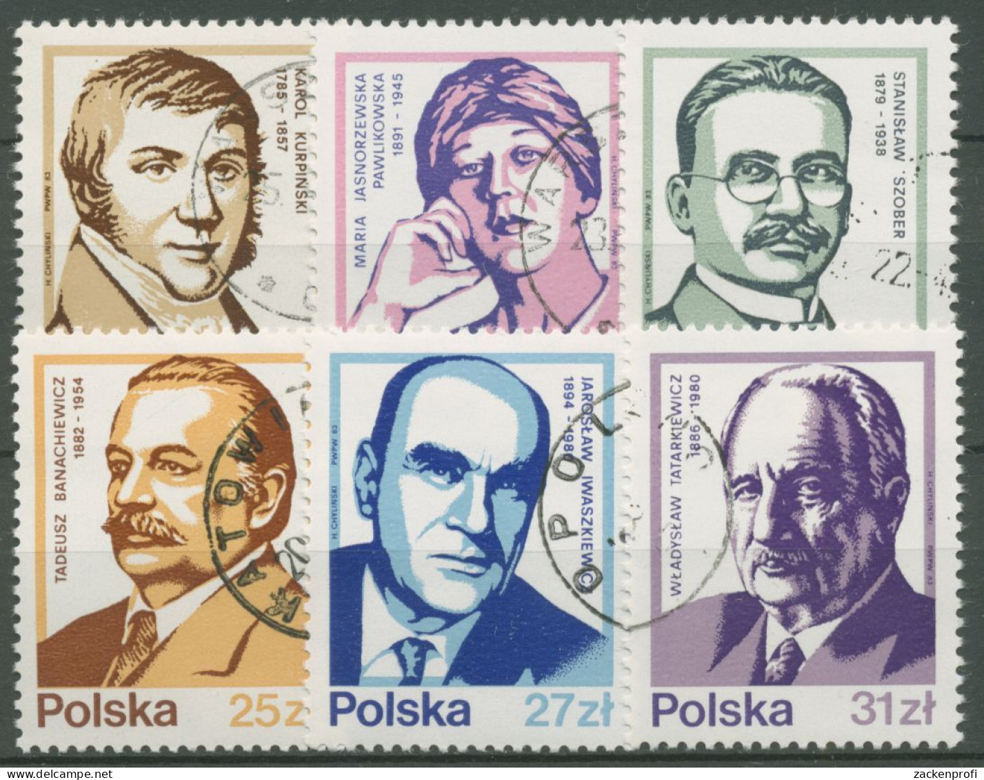 Polen 1983 Persönlichkeiten 2856/61 Gestempelt - Used Stamps