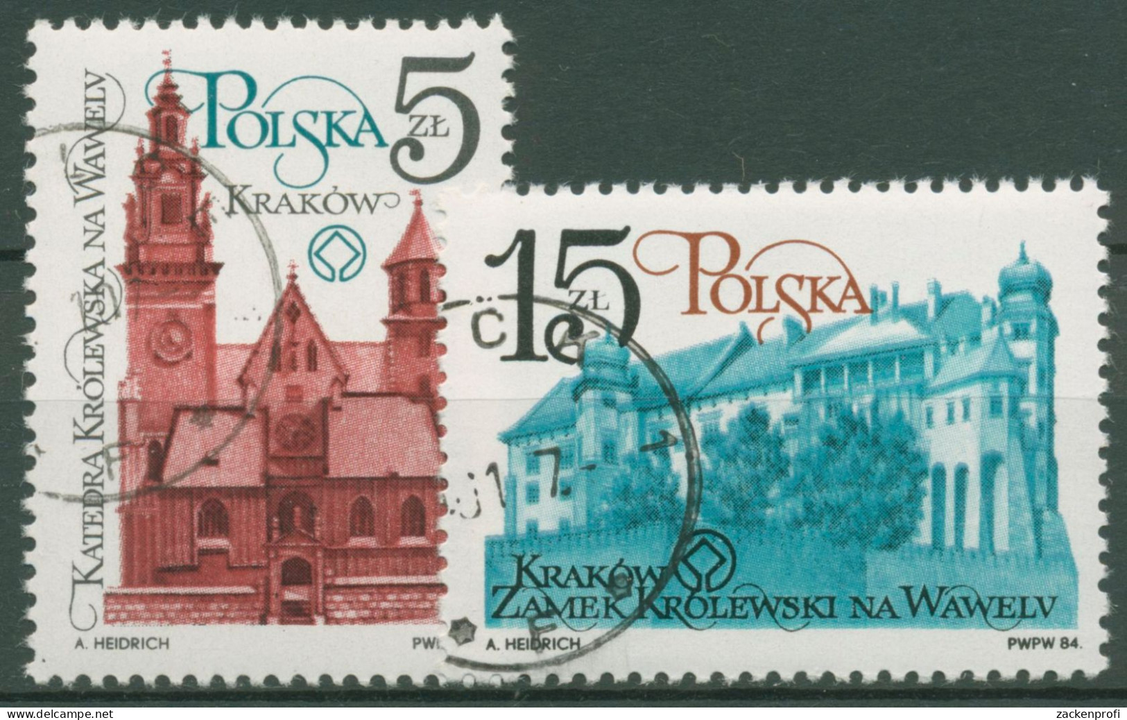 Polen 1984 Krakauer Baudenkmäler Wawel-Burg 2952/53 Gestempelt - Used Stamps