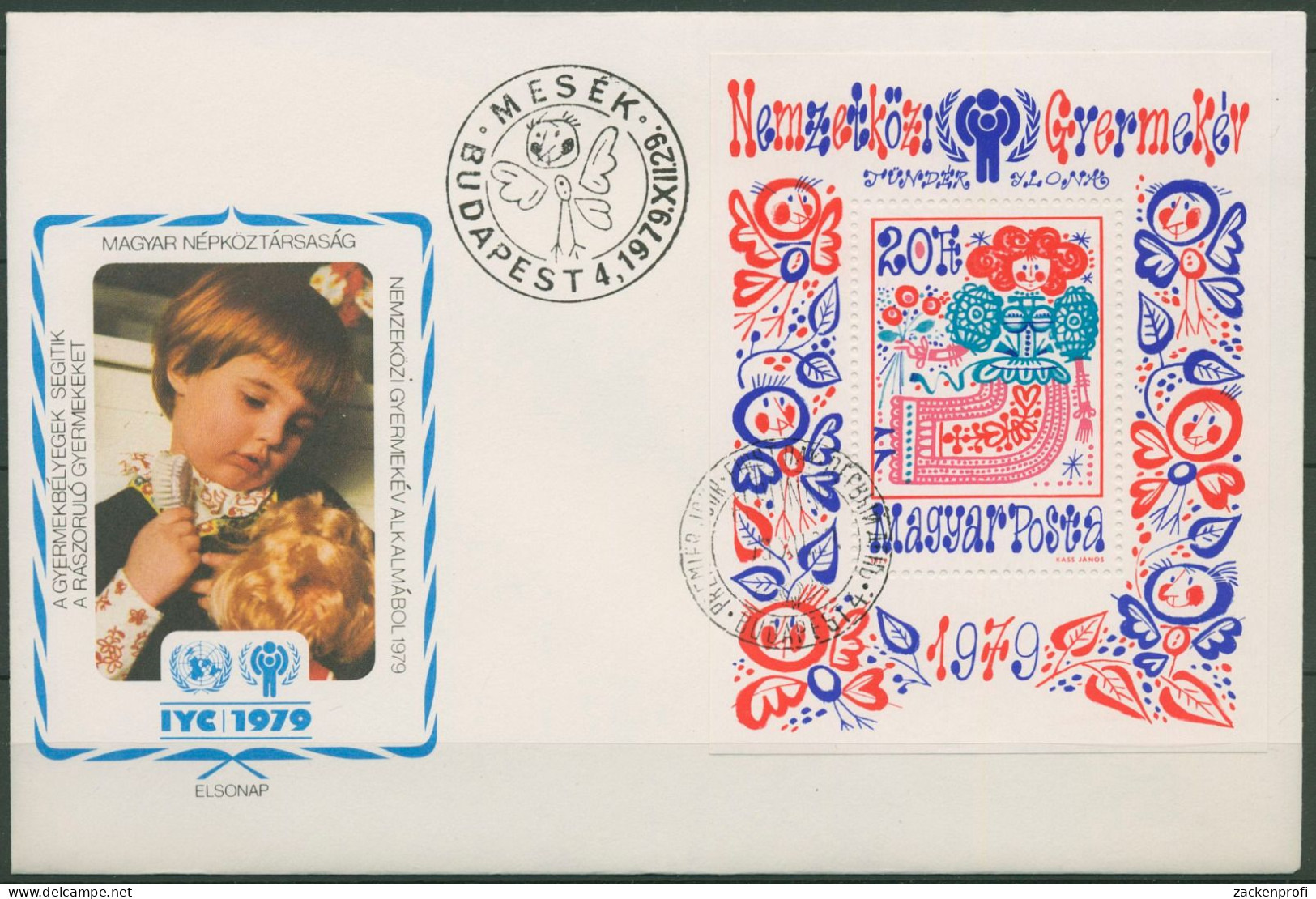 Ungarn 1979 Jahr Des Kindes Märchen Block 141 A FDC (X62041) - FDC