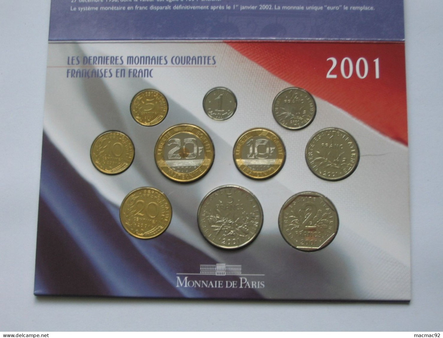 Coffret Serie FLEURS DE COINS 2001  **** EN ACHAT IMMEDIAT   **** - BU, BE & Estuches