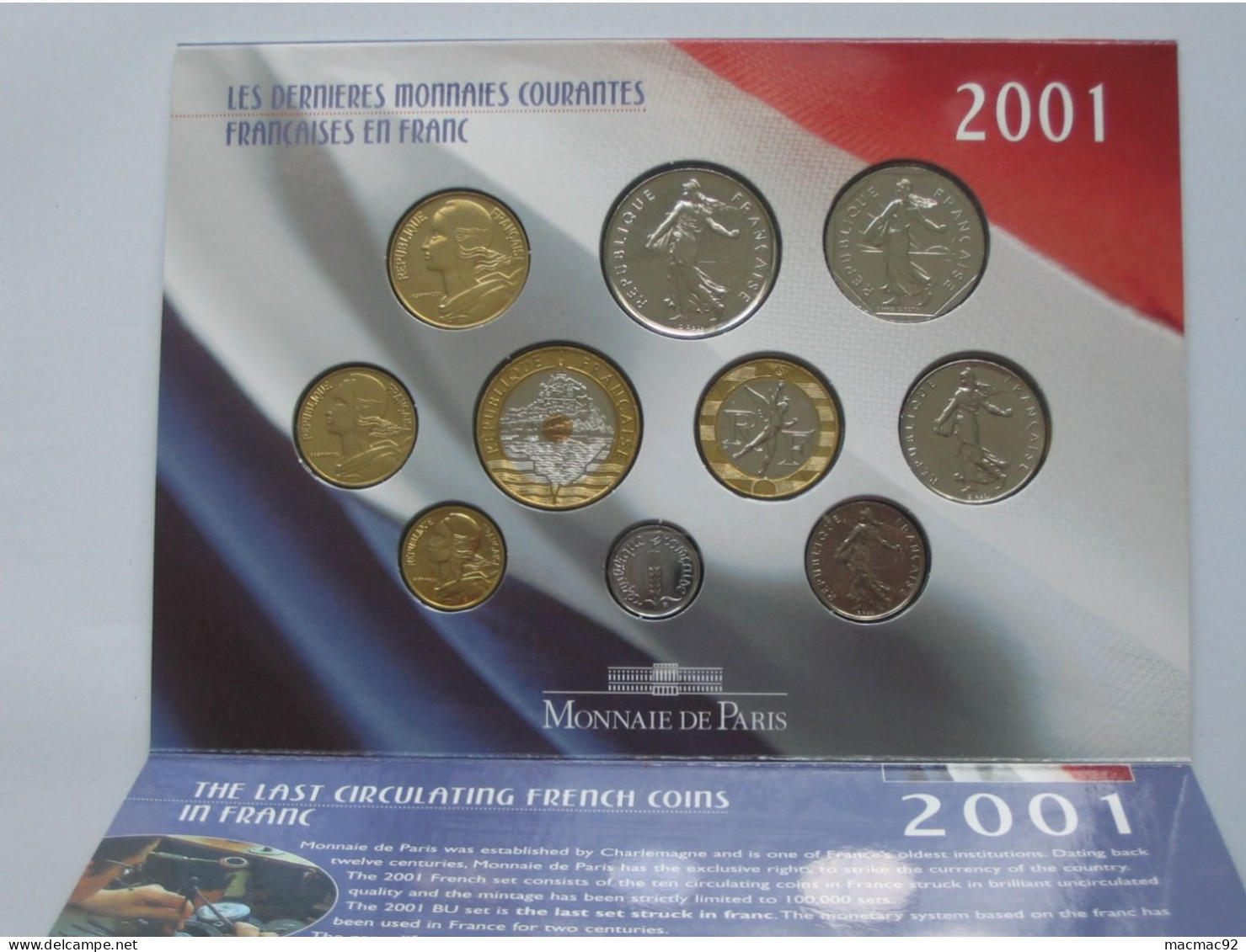 Coffret Serie FLEURS DE COINS 2001  **** EN ACHAT IMMEDIAT   **** - BU, BE, Astucci E Ripiani