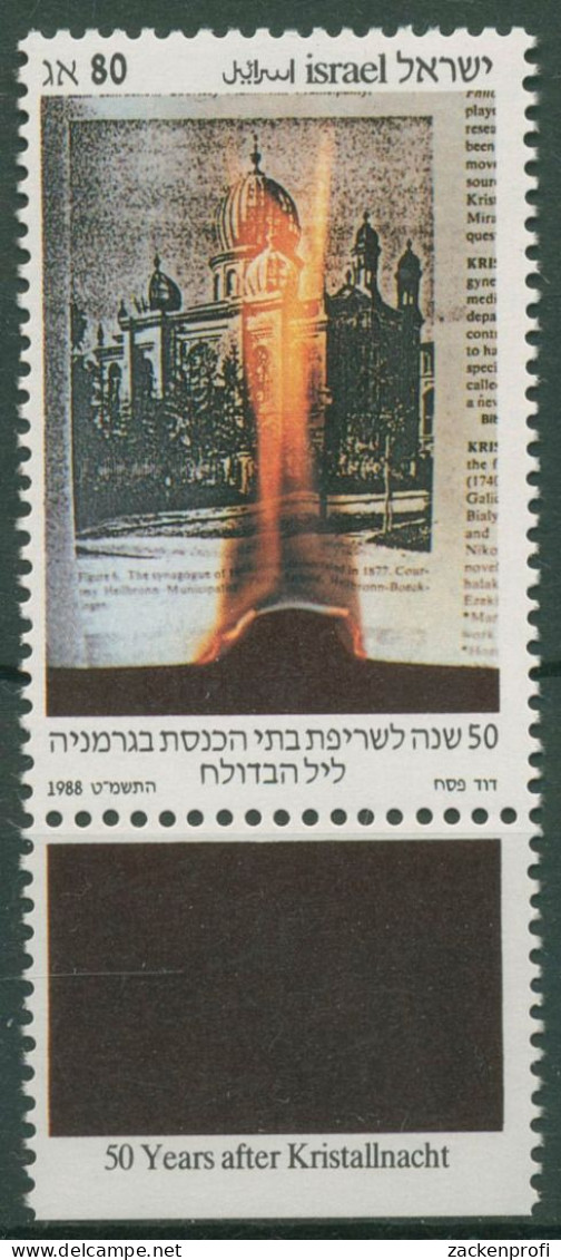 Israel 1988 Reichsprogromnacht 1110 Mit Tab Postfrisch - Ungebraucht (mit Tabs)