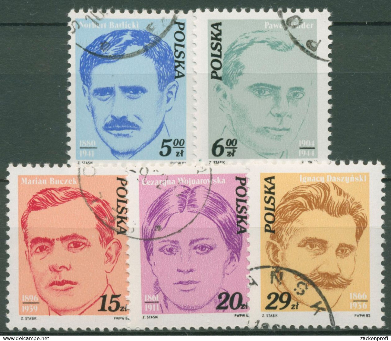 Polen 1982 Arbeiterbewegung Persönlichkeiten 2822/26 Gestempelt - Used Stamps