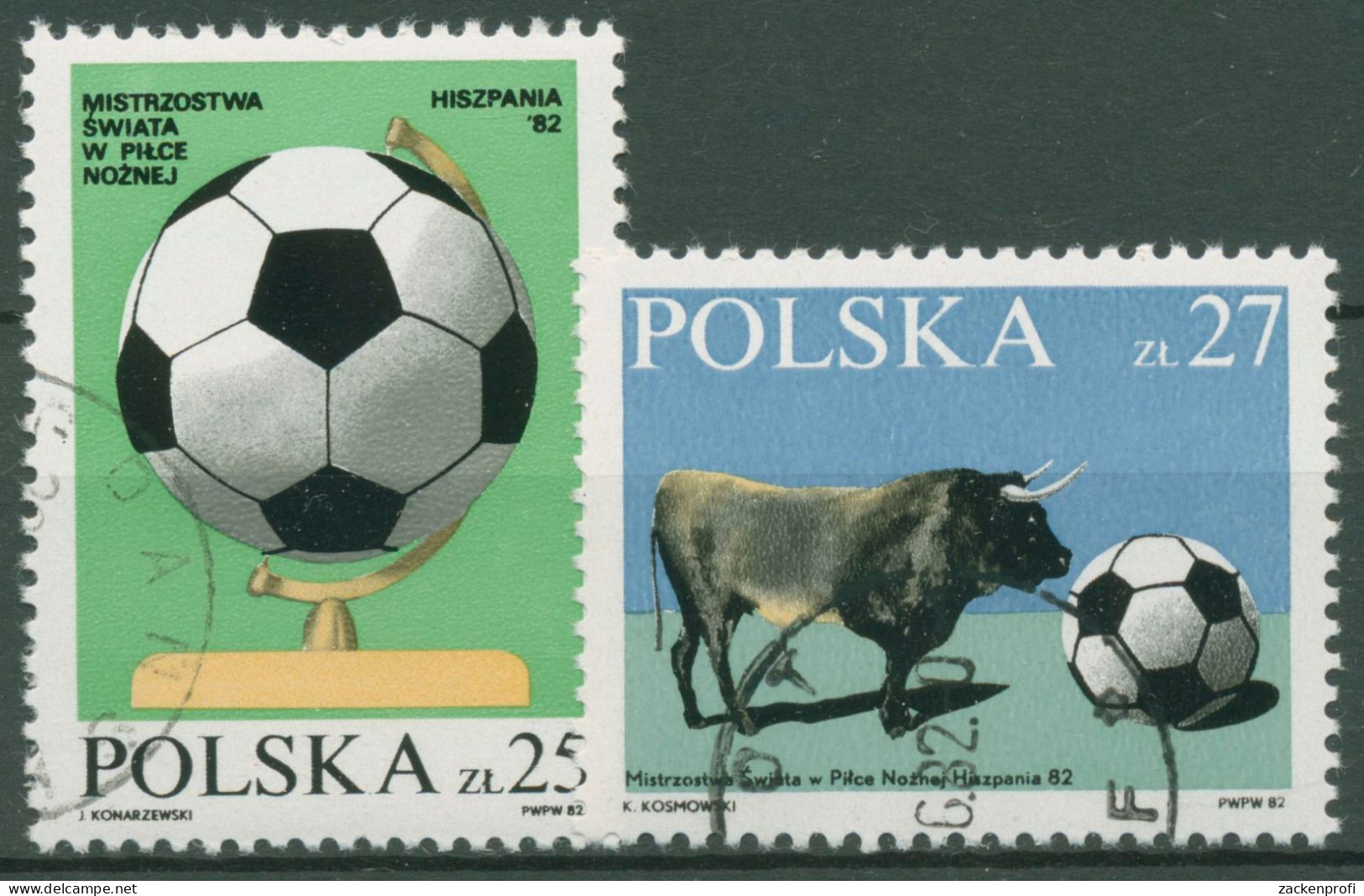 Polen 1982 Fußball-WM Spanien 2812/13 Gestempelt - Gebraucht