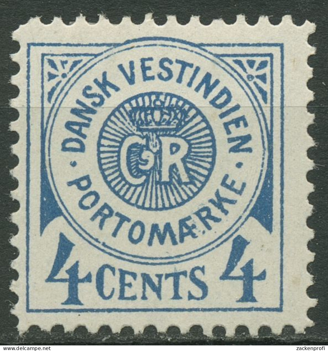 Dänisch Westindien 1901 Krone Und Initialen Portomarke P 2 Mit Falz - Danemark (Antilles)