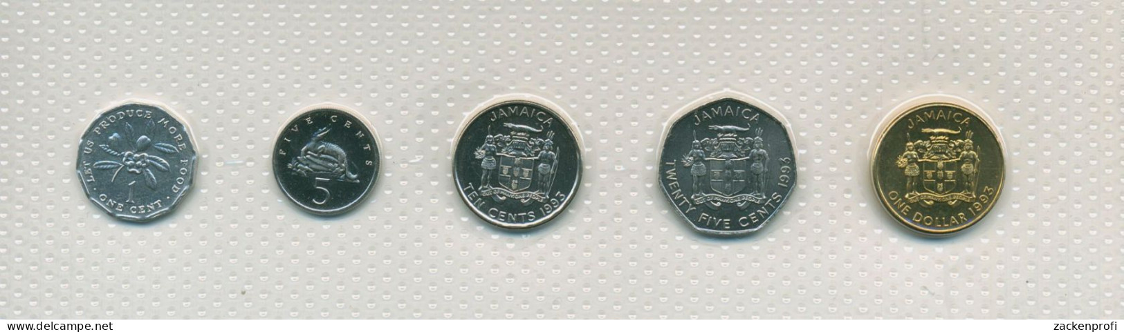Jamaika 1991/1993 Kursmünzen 1 Cent - 1 Dollar Im Blister, St, (m5463) - Jamaique