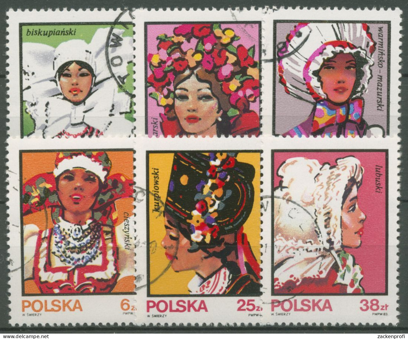 Polen 1983 Volkstrachten: Kopfbedeckungen 2891/96 Gestempelt - Gebruikt