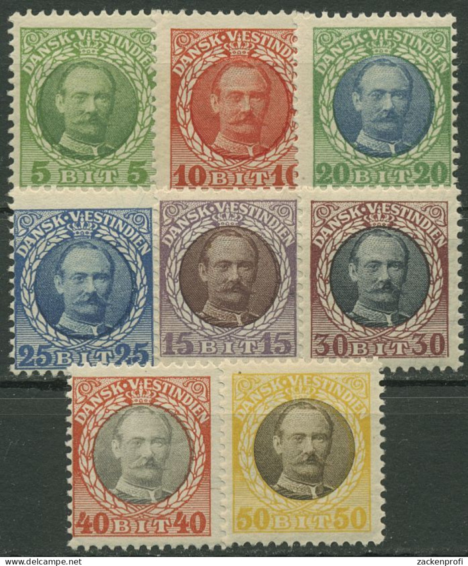 Dänisch Westindien 1907 König Friedrich VIII., 41/48 Mit Falz - Dänische Antillen (Westindien)