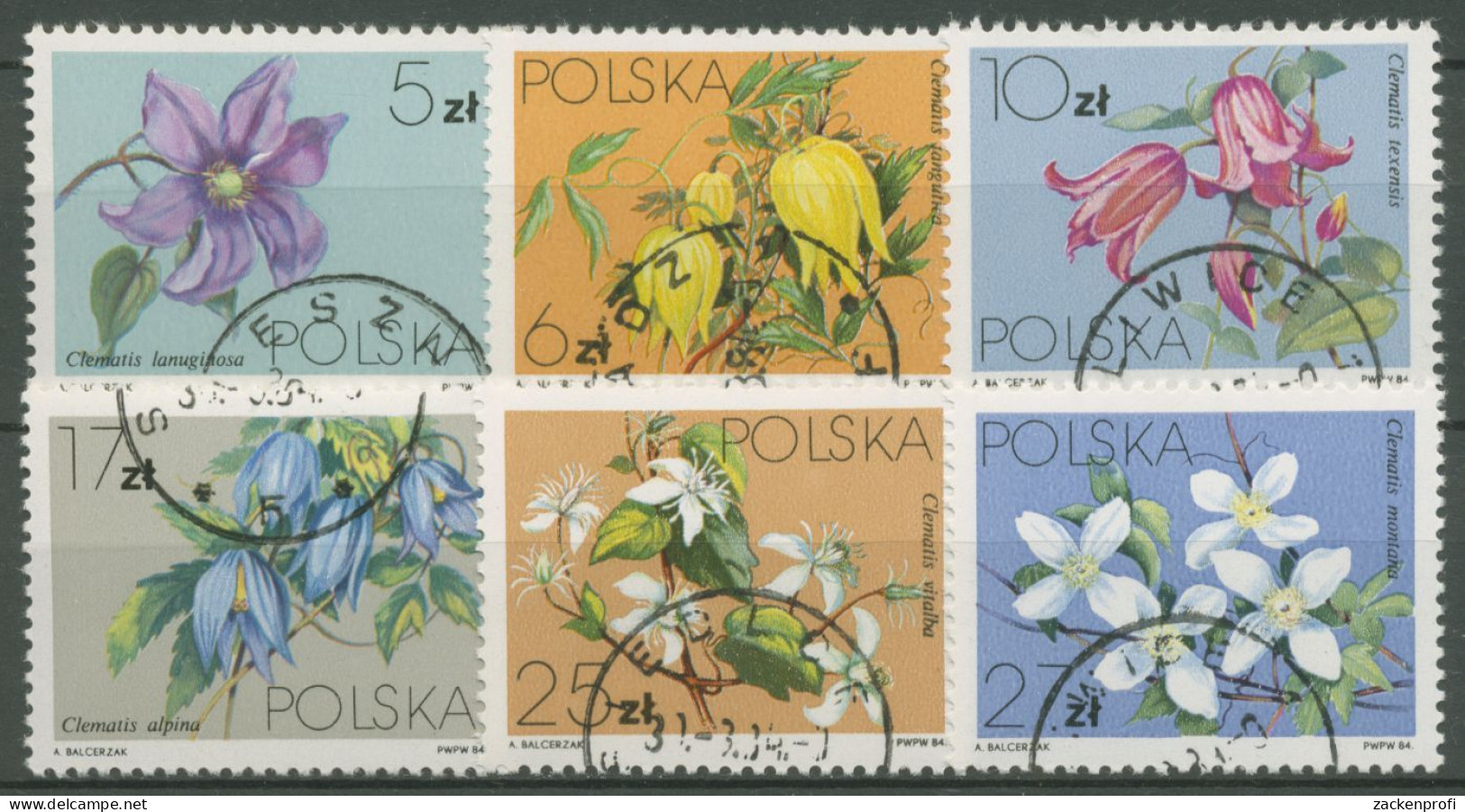 Polen 1984 Pflanzen Kletterpflanzen 2906/11 Gestempelt - Gebruikt